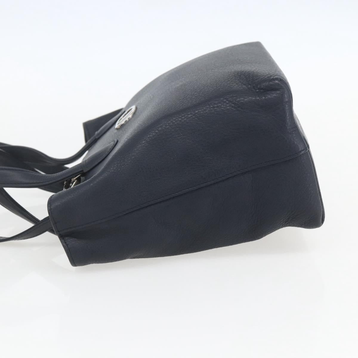 Christian Dior Vintage CD Handbag Leather, NAVY, LEATHER, Handbag