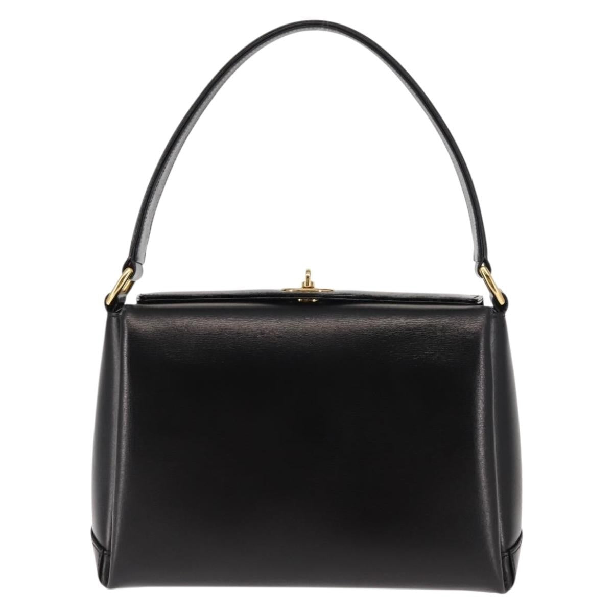 Gucci Vintage Convertible Box Crossbody Bag Leather, BLACK, LEATHER, Handbag