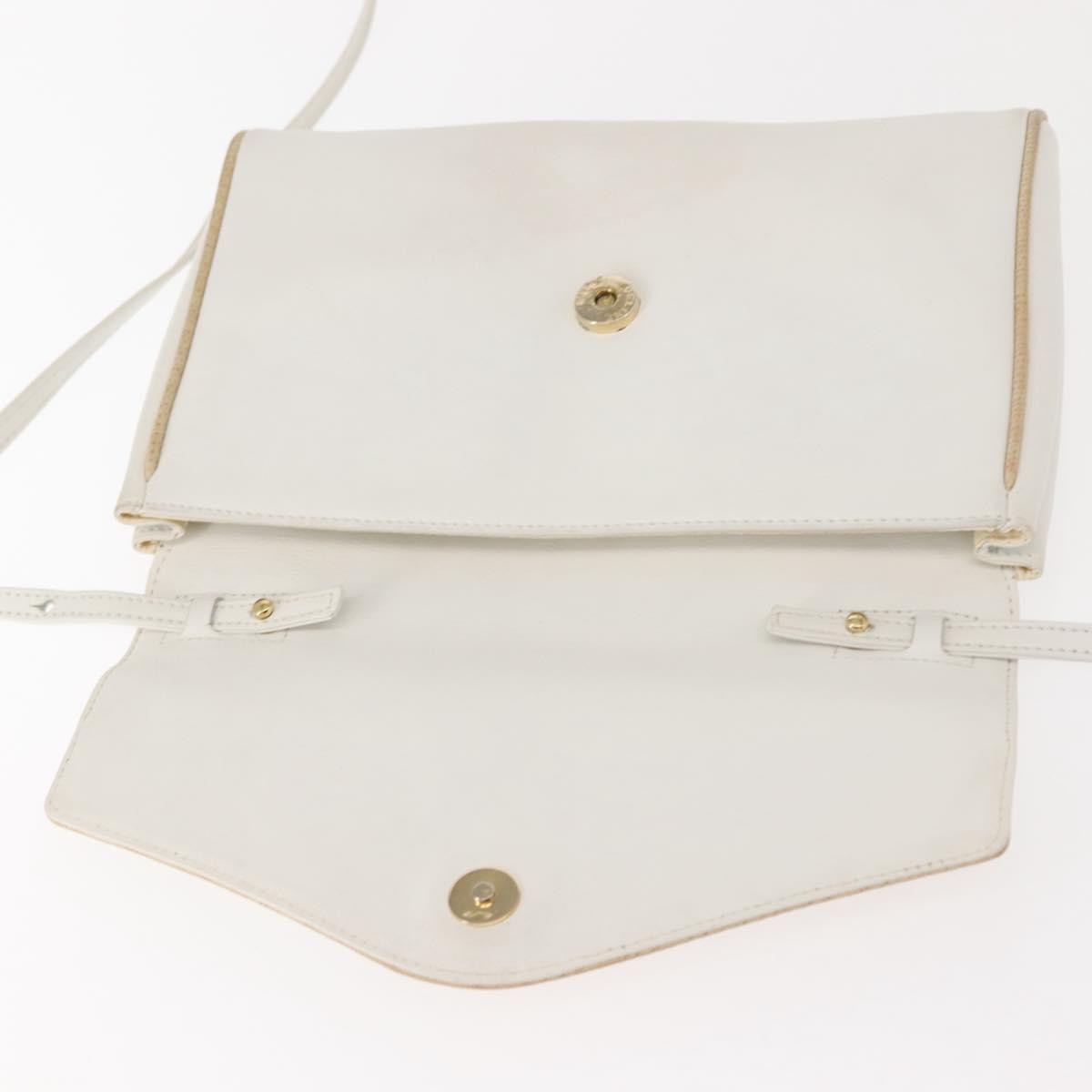 Celine Shoulder Bag Leather, WHITE, LEATHER, Shoulder bag