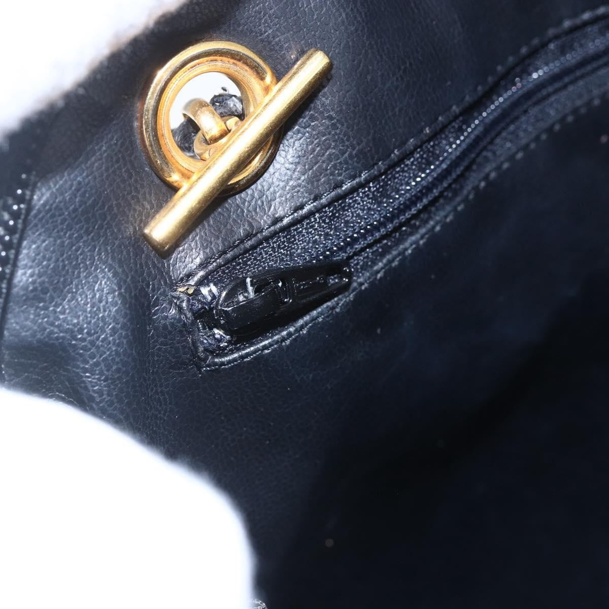 Bally Vintage Chain Shoulder Bag Quilted Leather, BLACK, LEATHER, Shoulder bag