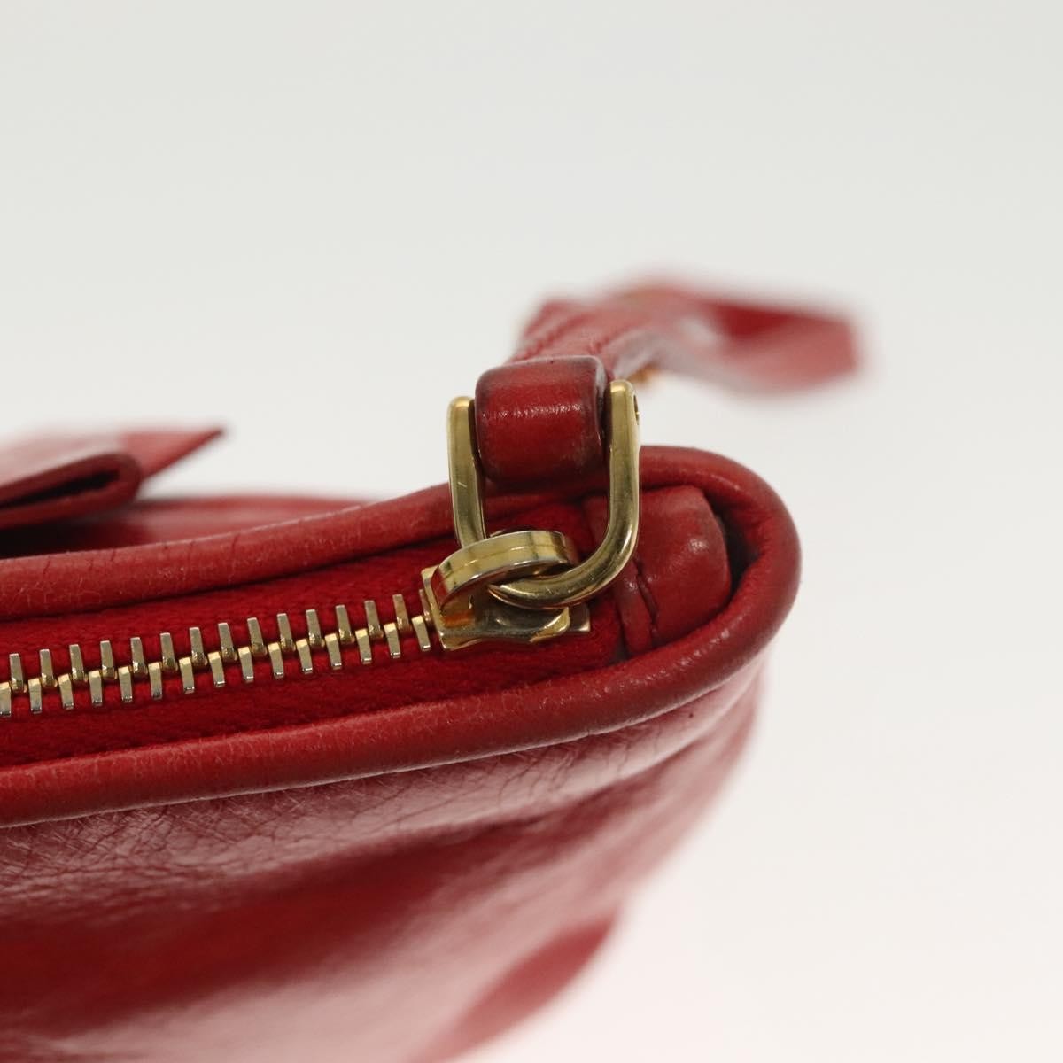 Miu Miu Zip Wristlet Pouch Leather, RED, LEATHER, Clutche & pouche