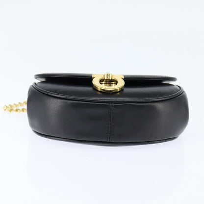 Salvatore Ferragamo Gancini Chain Shoulder bag Leather, BLACK, LEATHER, Shoulder bag