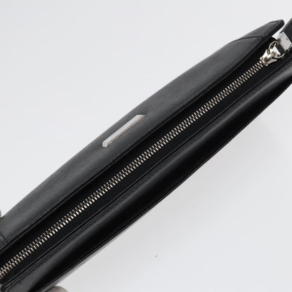 Burberry Zip Pouch Leather, BLACK, LEATHER, Clutche & pouche