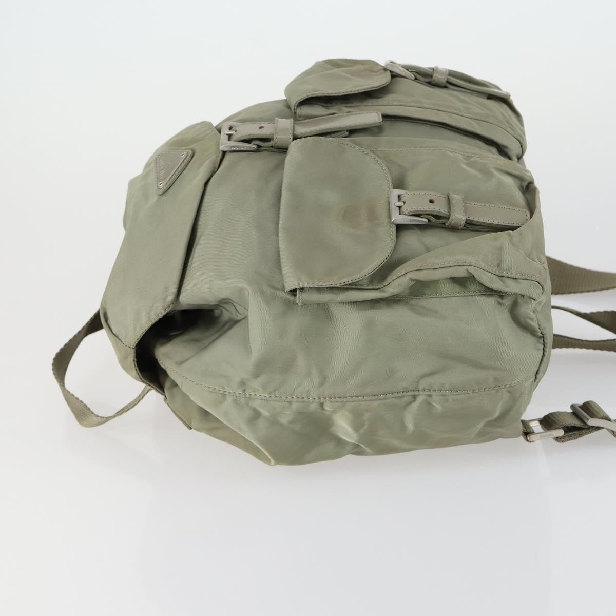 Prada Double Front Pocket Backpack Tessuto, BEIGE, NYLON, Backpack