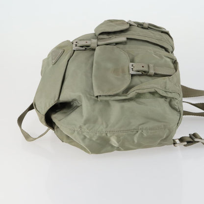 Prada Double Front Pocket Backpack Tessuto, BEIGE, NYLON, Backpack