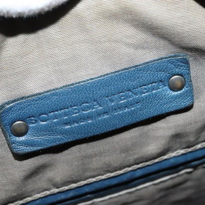 Bottega Veneta Flat Messenger Bag Intrecciato Nappa, BLUE, LEATHER, Shoulder bag