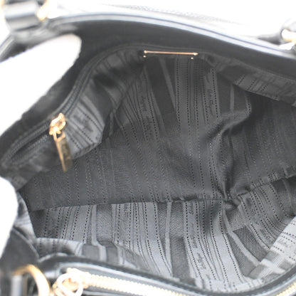 Salvatore Ferragamo Double Gancini Side Buckle Tote Leather, BLACK, LEATHER, Tote bag