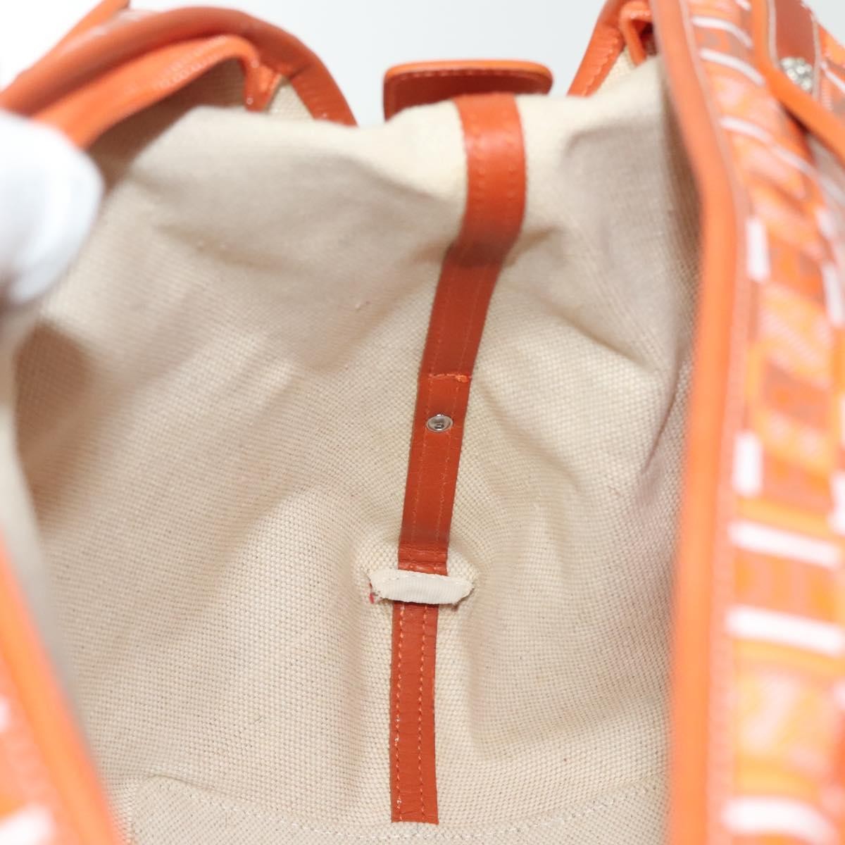 Salvatore Ferragamo Vintage Handbag Canvas, ORANGE, CANVAS, Handbag