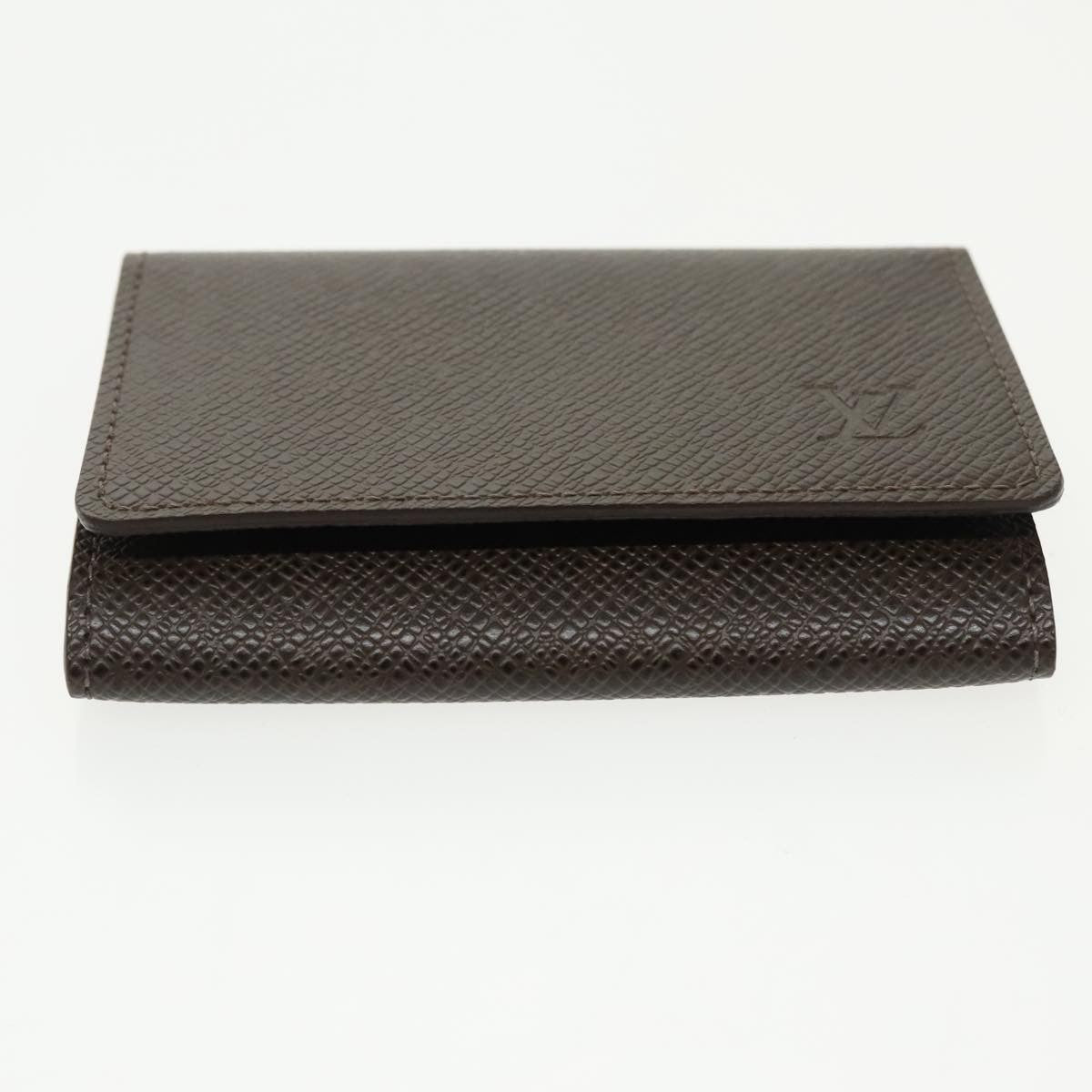 Louis Vuitton Envelope Business Card Holder Taiga Leather, BROWN, LEATHER, Card Holders