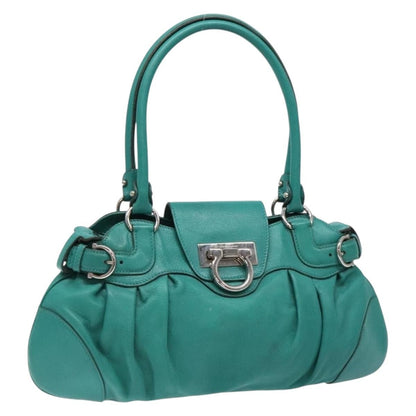 Salvatore Ferragamo Marisa Satchel Leather, GREEN, LEATHER, Handbag