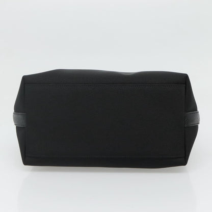 Salvatore Ferragamo Gancini handbag Canvas, BLACK, CANVAS, Handbag