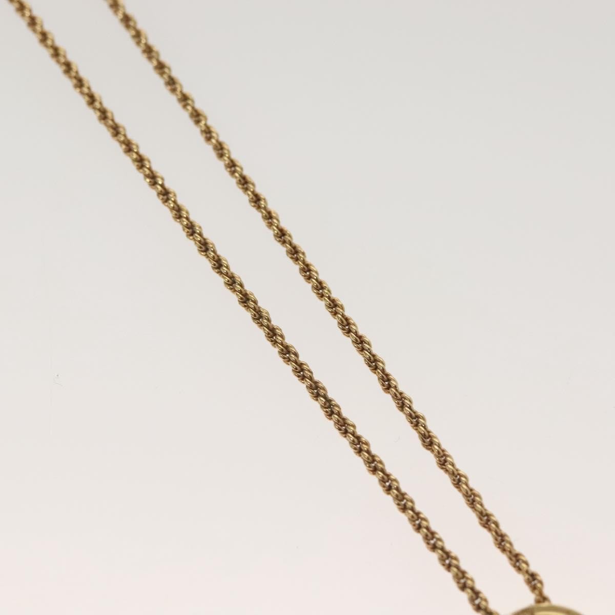 Christian Dior Vintage Logo Round Pendant Necklace Metal, GOLD, METAL, Necklace