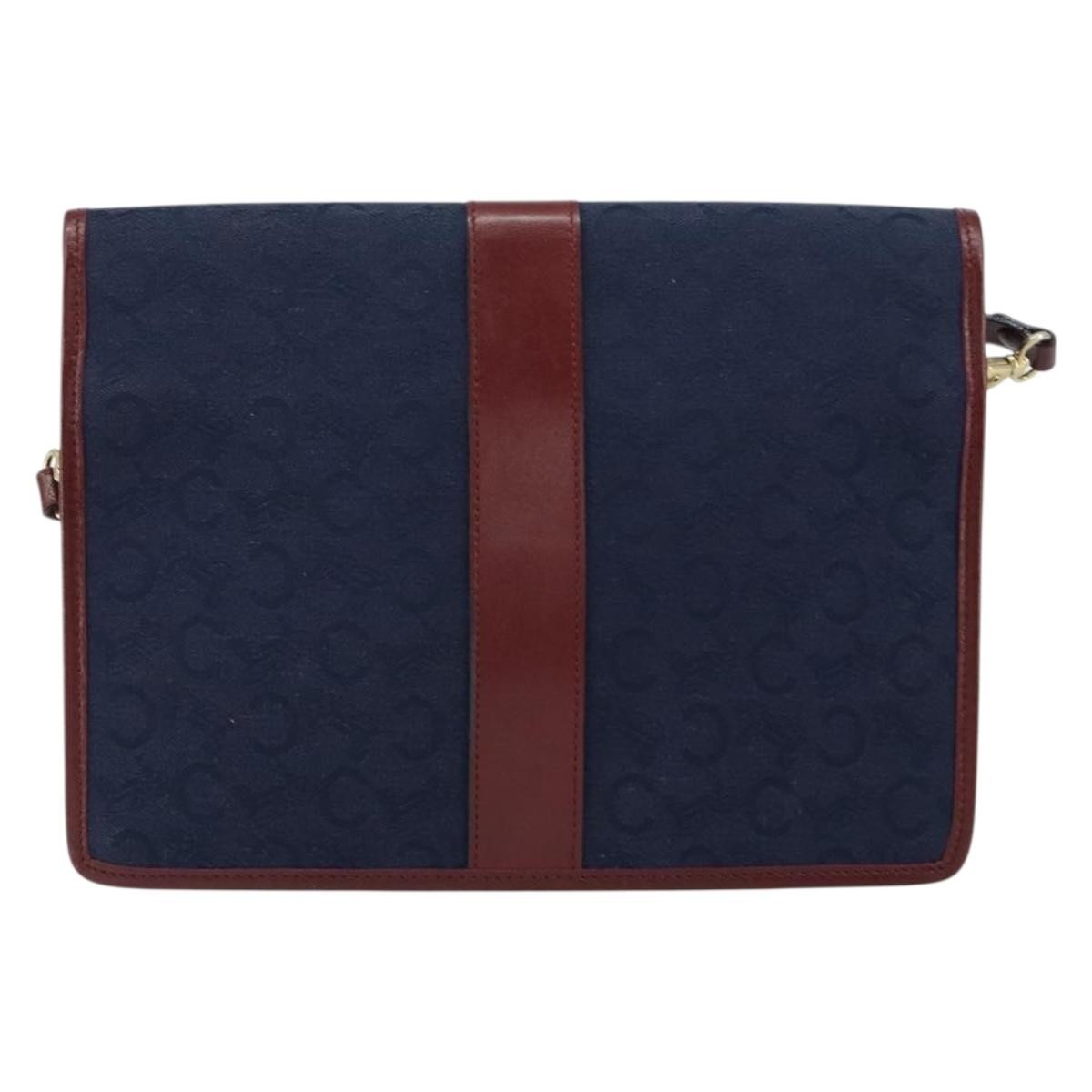 Celine C Macadam Shoulder bag Canvas, NAVY, CANVAS, Shoulder bag