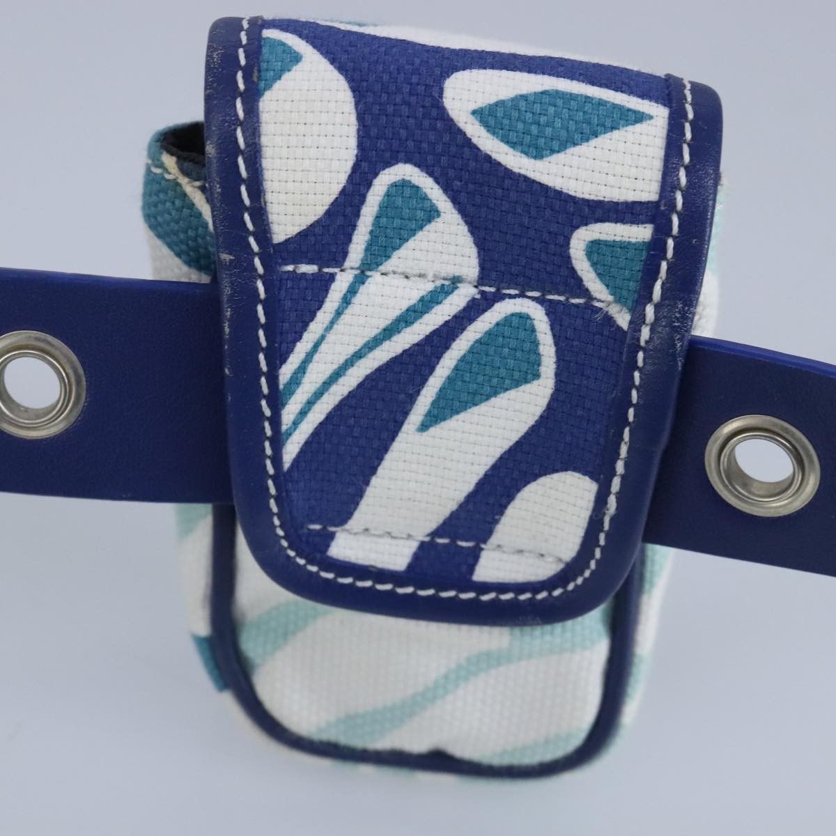 Bally Vintage Waist bag Leather and canvas, BLUE, CANVAS, Clutche & pouche