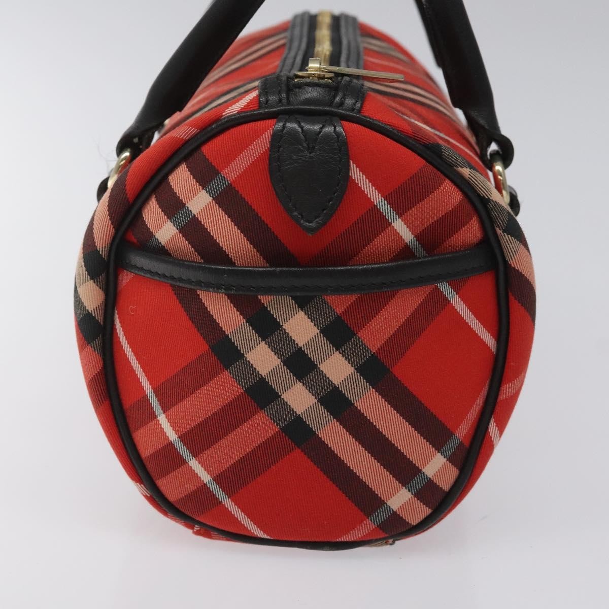 Burberry Blue Label Checked Bowling Nylon, RED, NYLON, Travel bag