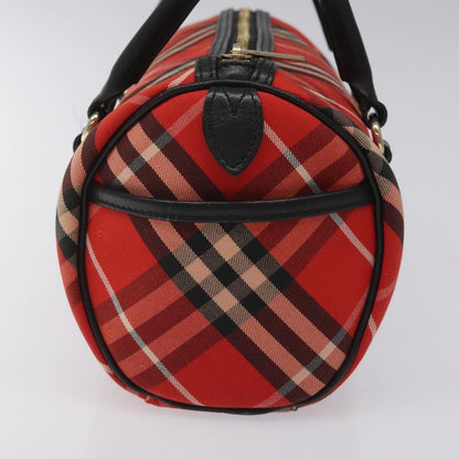 Burberry Blue Label Checked Bowling Nylon, RED, NYLON, Travel bag
