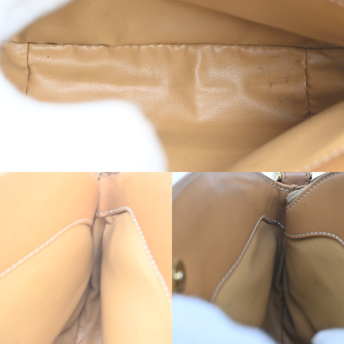 Celine Vintage Macadam Shoulder Bag Canvas and Leather, BROWN, CANVAS, Shoulder bag