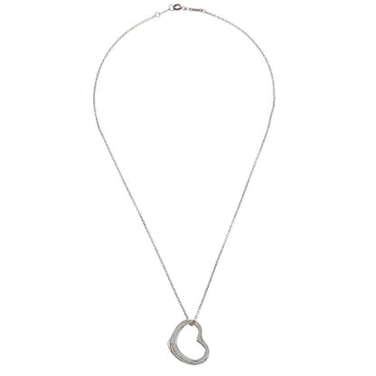 Tiffany & Co. Elsa Peretti Open Heart Pendant Necklace Sterling Silver, SILVER, SILVER, Necklace