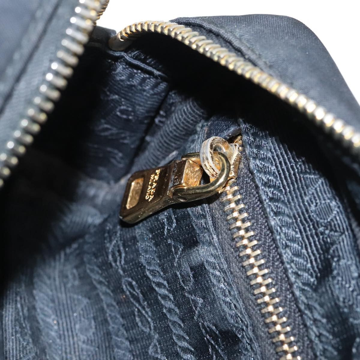 Prada Wristlet Zip Pouch Tessuto, BLACK, NYLON, Clutche & pouche