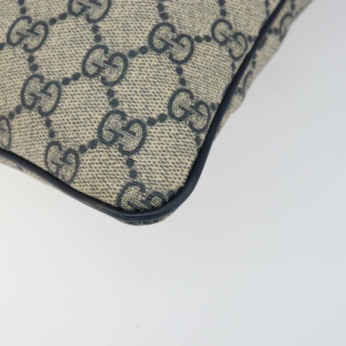 Gucci Zip Top Messenger Bag GG Coated Canvas, NAVY, PVC, Shoulder bag