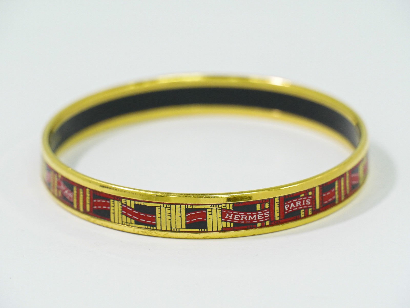 Hermes Enamel Bracelet Metal and enamel, GOLD, GOLD_PLATED, Bracelet