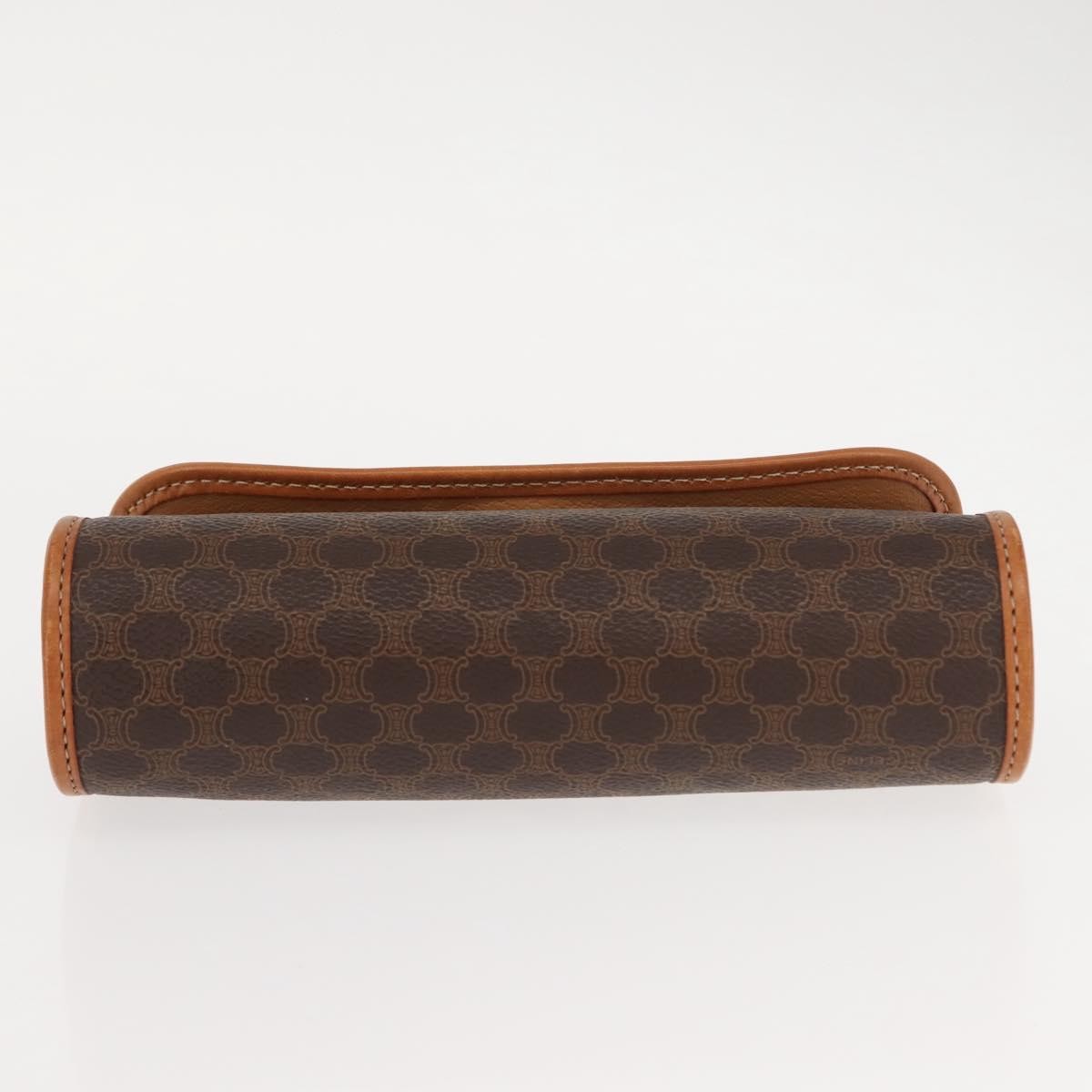 Celine Macadam Pochette Canvas and Leather, BROWN, CANVAS, Clutche & pouche