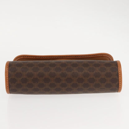 Celine Macadam Pochette Canvas and Leather, BROWN, CANVAS, Clutche & pouche