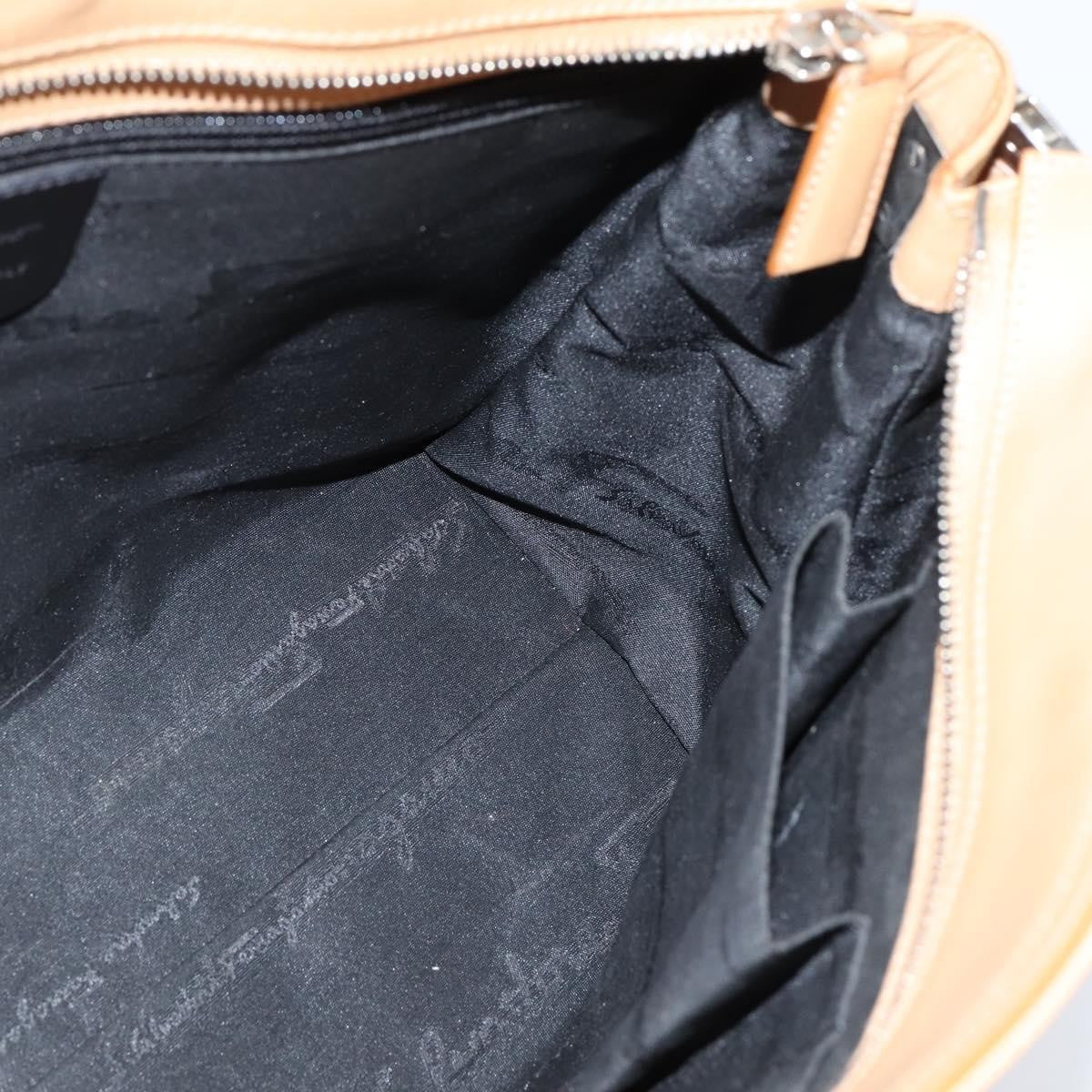 Salvatore Ferragamo Gancini Tote Leather, BEIGE, LEATHER, Tote bag