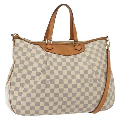 Louis Vuitton Siracusa Handbag Damier, WHITE, CANVAS, Shoulder bag