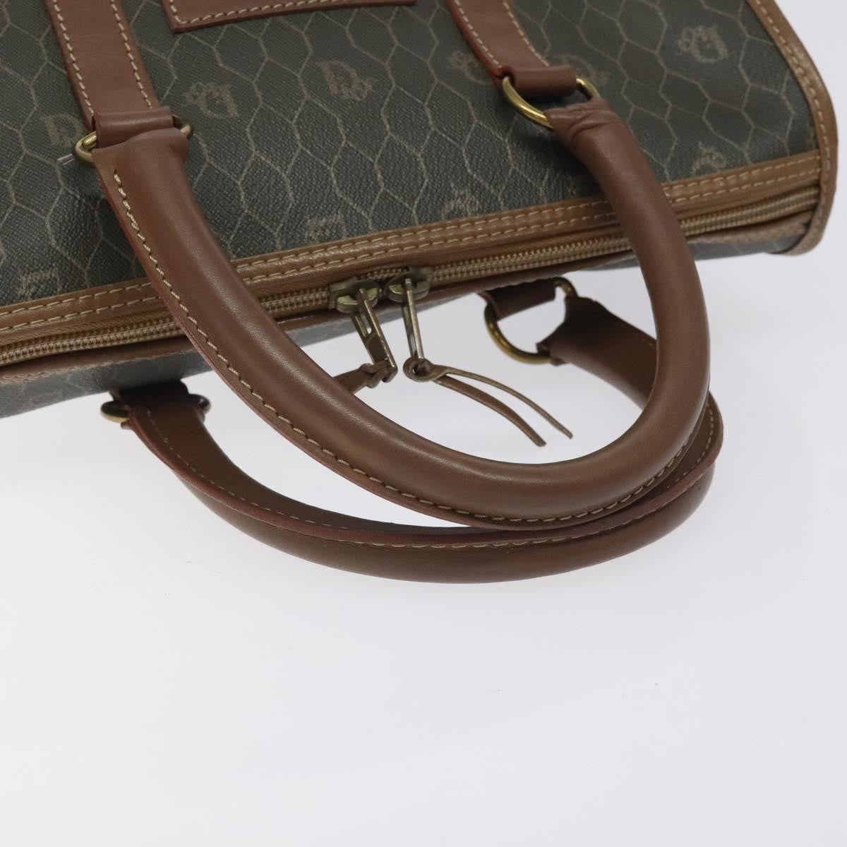 Christian Dior Vintage Honeycomb Handbag Canvas Leather, BLACK, CANVAS, Handbag