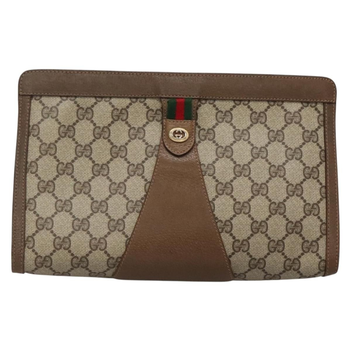 Gucci Vintage old clutch Canvas, BEIGE, PVC, Clutche & pouche
