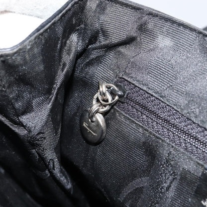 Salvatore Ferragamo Gancini Shoulder Bag Leather, BLACK, LEATHER, Shoulder bag