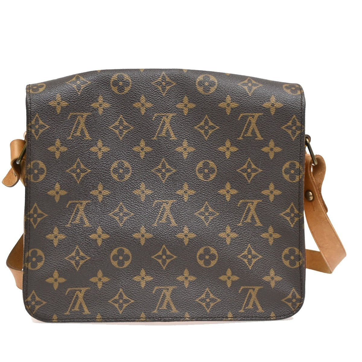 Louis Vuitton Cartouchiere Handbag Monogram Canvas, BROWN, LEATHER, Shoulder bag