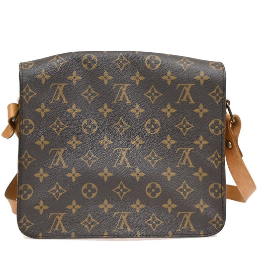 Louis Vuitton Cartouchiere Handbag Monogram Canvas, BROWN, LEATHER, Shoulder bag