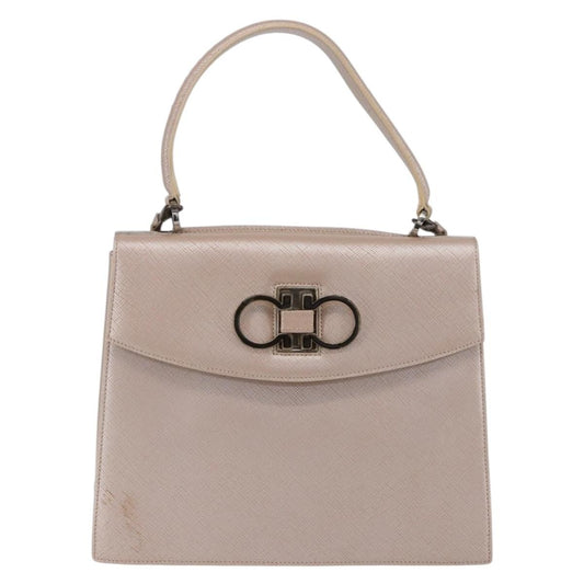 Salvatore Ferragamo Gancini handbag Leather, PINK, LEATHER, Handbag