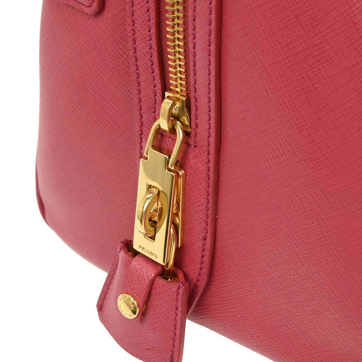 Prada Convertible Bowler Bag Saffiano Leather, PINK, LEATHER, Handbag