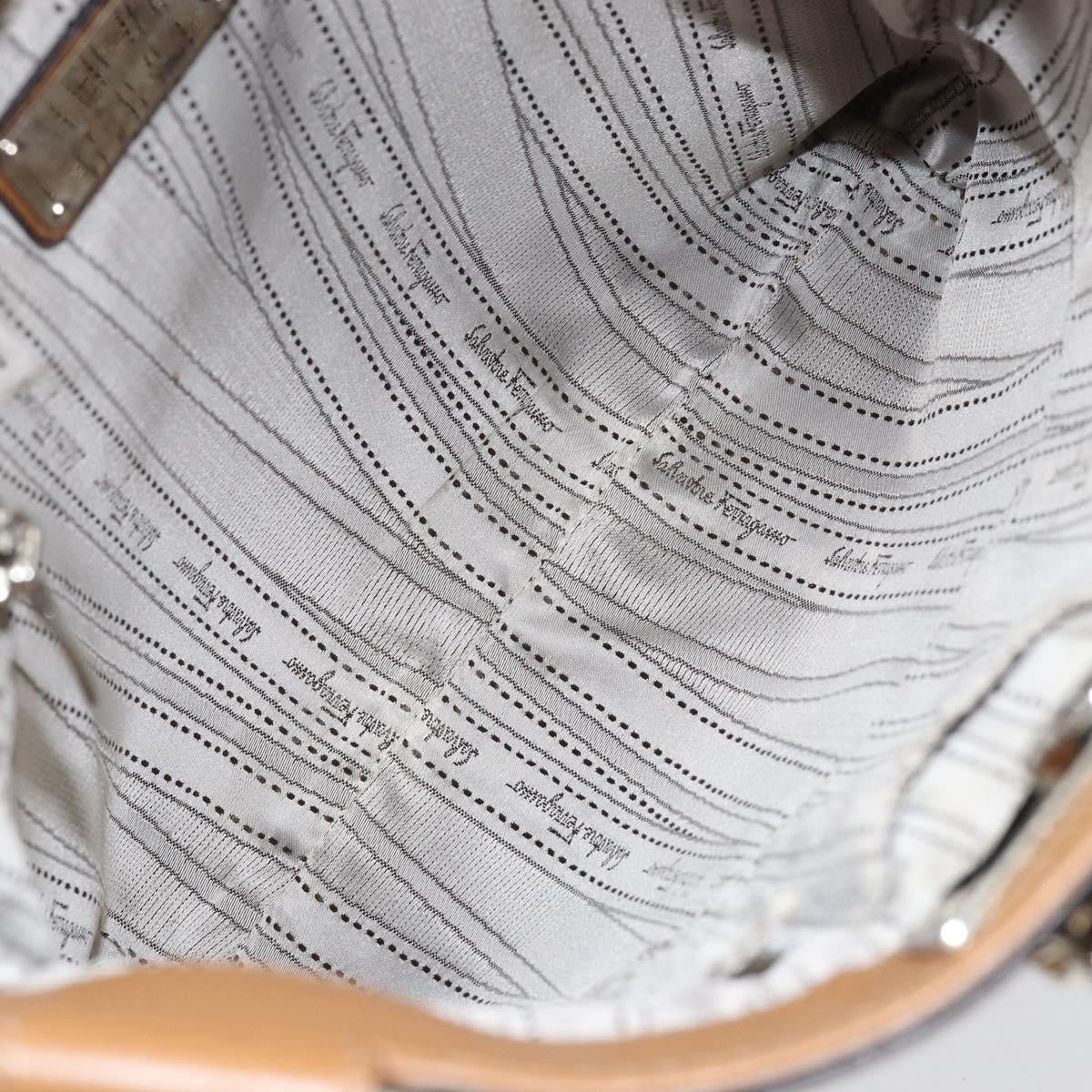 Salvatore Ferragamo Gancini Shoulder Bag Leather, BROWN, LEATHER, Shoulder bag