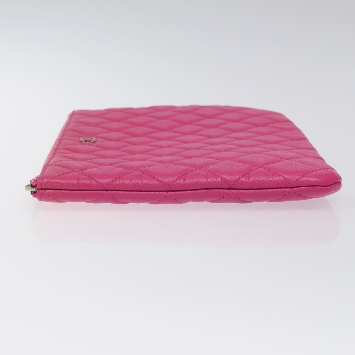 Chanel O Case Clutch Quilted Caviar, PINK, LEATHER, Clutche & pouche