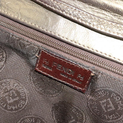 Fendi Vintage Shoulder Bag Leather, GOLD, LEATHER, Shoulder bag