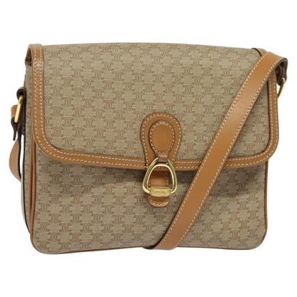 Celine Macadam Shoulder Bag Canvas, BEIGE, CANVAS, Shoulder bag