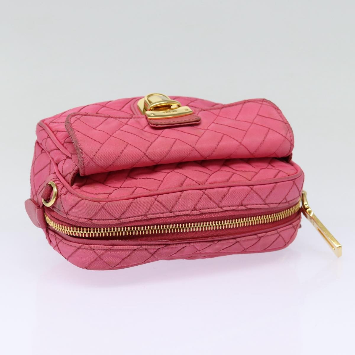 Prada Vintage Shoulder Bag Quilted Tessuto, PINK, NYLON, Shoulder bag