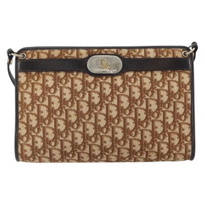 Christian Dior Vintage Trotter Shoulder Bag Canvas, BEIGE, CANVAS, Shoulder bag
