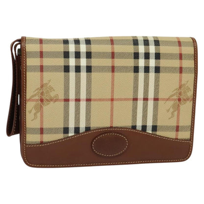 Burberry Nova check Pochette Canvas, BEIGE, CANVAS, Clutche & pouche