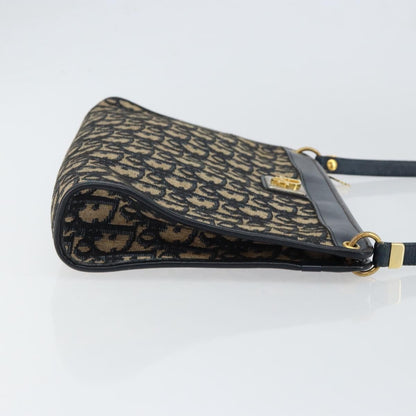 Christian Dior Vintage Trotter Shoulder Bag Canvas, NAVY, CANVAS, Shoulder bag
