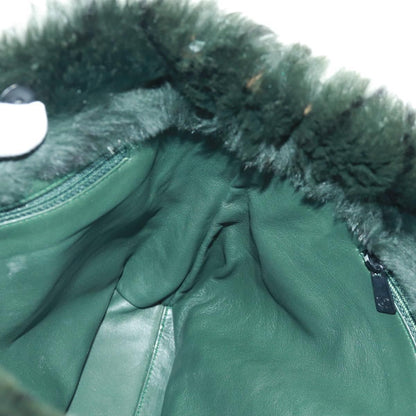 Chanel Vintage CC Chain Tote Printed Lapin Fur, GREEN, FAUX_FUR, Tote bag