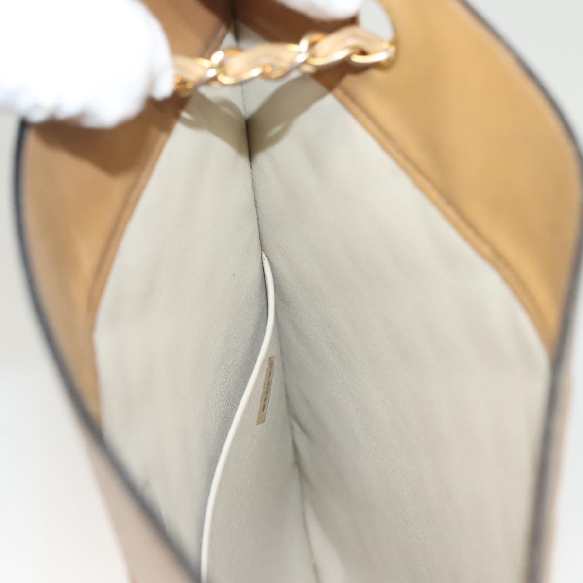 Chanel Chain Shoulder Bag Leather, BEIGE, LEATHER, Shoulder bag