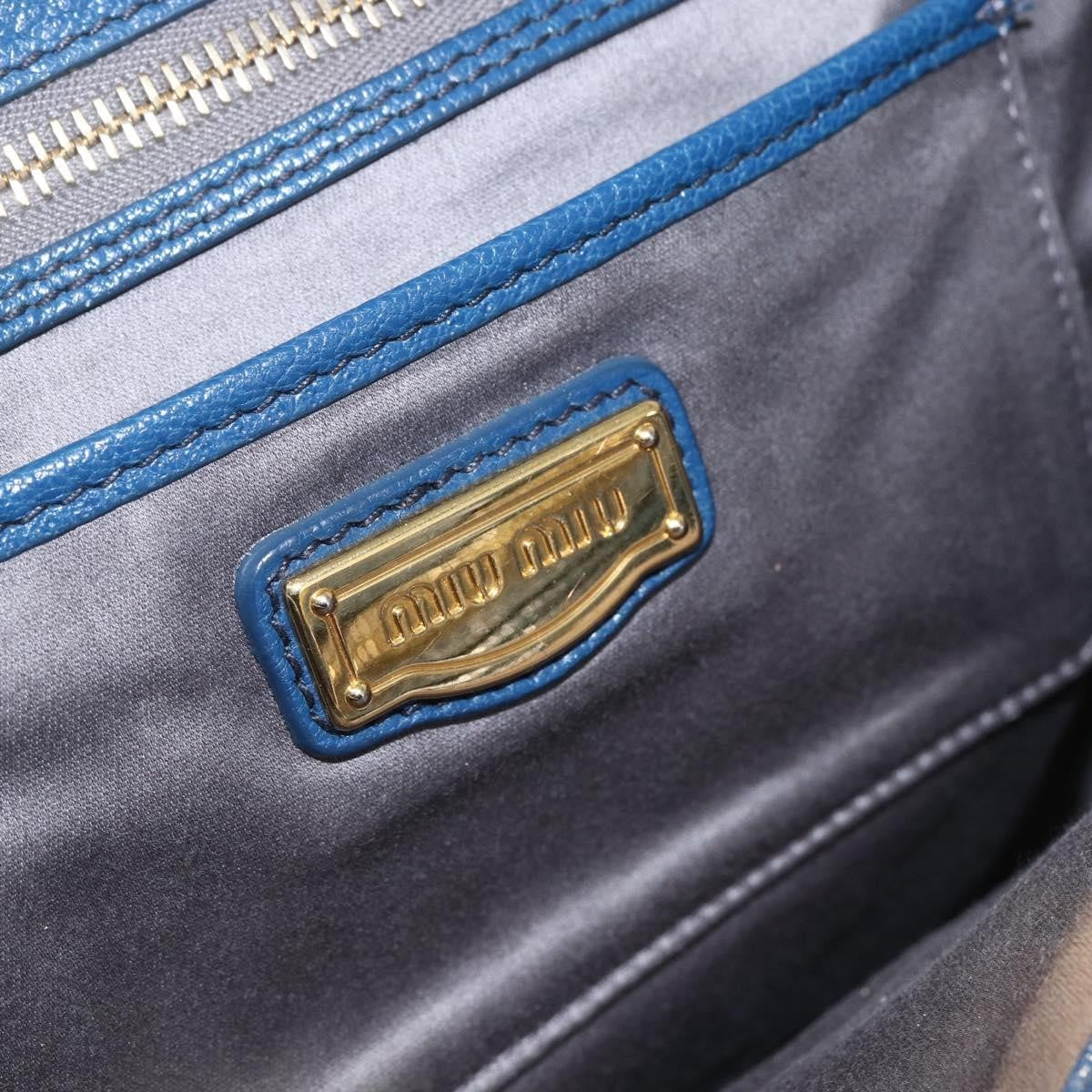 Miu Miu Vintage Tote bag Leather, BLUE, LEATHER, Tote bag