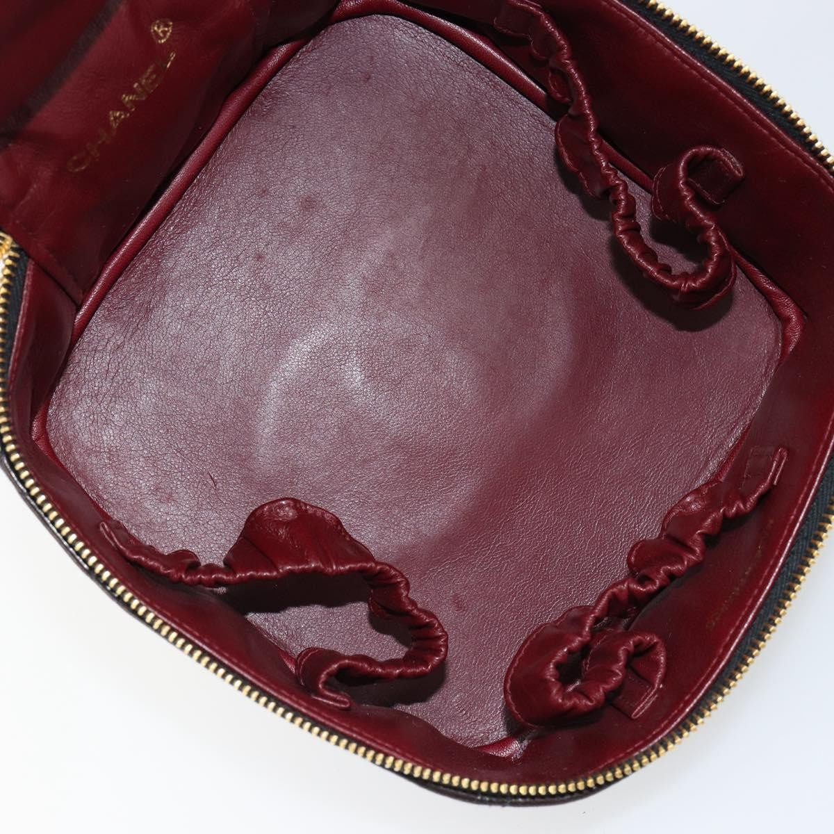 Chanel Vanity pouch Leather, BLACK, LEATHER, Toiletry Case