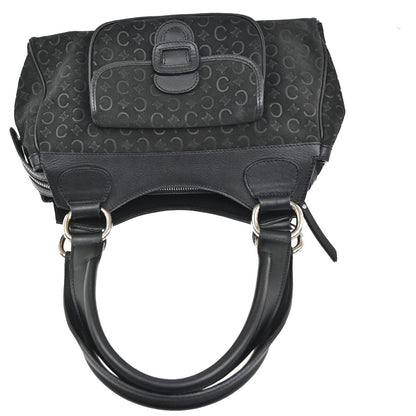 Celine C Macadam Handbag Suede, Black, Suede, Shoulder Bag