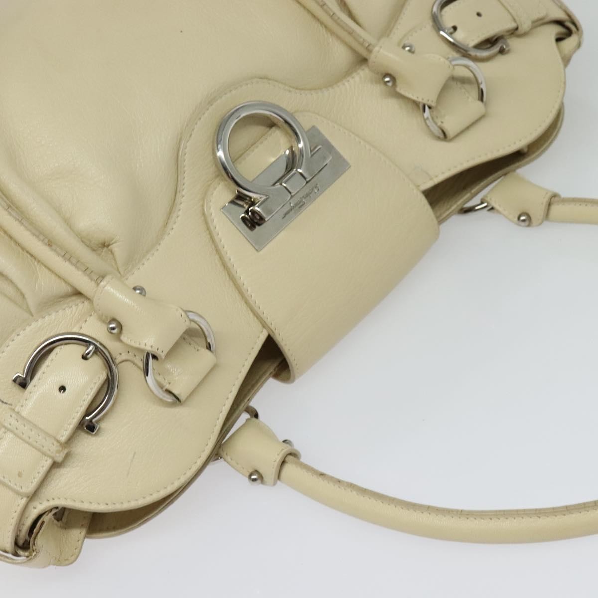 Salvatore Ferragamo Marisa Satchel Leather, BEIGE, LEATHER, Tote bag